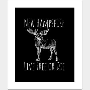 Nh Live Free Or Die Moose - New Hampshire Posters and Art